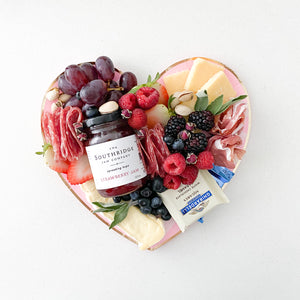 vegetarian date night heart platter with jam