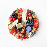 Load image into Gallery viewer, gluten free and vegetarian cheese board with creme brulee honey and fruits
